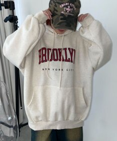 WEGO 【裏起毛】BROOKLYNロゴビッグパーカー