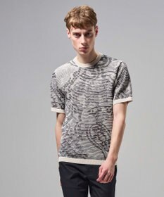 JOSEPH HOMME オリエンタルブラインドジャガード　クルーネック半袖ニットTEE