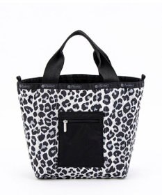 LeSportsac SM REVERSIBLE PKT TOTE/2ウェイブラック/ニュートラルレオパード