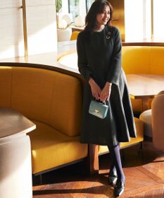 組曲 【2WAY】ラメフラノ フリル襟ワンピース