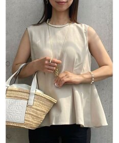 Green Parks AnriettMusee ノースリーブタックペプラムブラウス