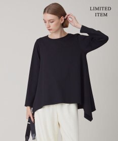 ICB L 【WEB限定・洗える】ヴィスコースストレッチポンチ イレギュラーヘムプルオーバー