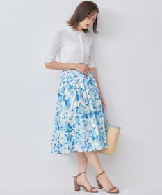組曲 S スプレーローズプリント フレアスカート