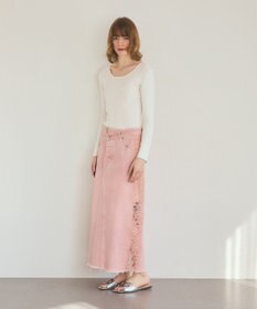 GRACE CONTINENTAL サイドレースデニムスカート