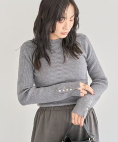 Green Parks もちやわ袖口釦リブニットプルオーバー