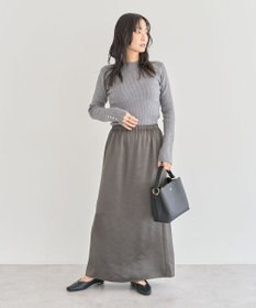 Green Parks もちやわ袖口釦リブニットプルオーバー