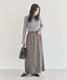 Green Parks もちやわ袖口釦リブニットプルオーバー