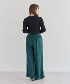 Green Parks もちやわ袖口釦リブニットプルオーバー