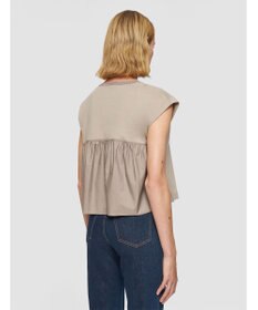 JOSEPH 【洗える】ポプリンジャージー　キャップスリーブティーシャツ