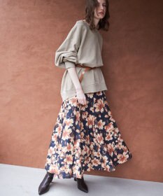 YECCA VECCA フラワー柄マーメイドスカート