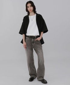 WEGO 【ウエスト調整可】ストレートデニムパンツ