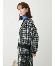 Green Parks ・ｆｕｒｒｙ　ｒａｔｅ　ツィードラメニットカーディガン