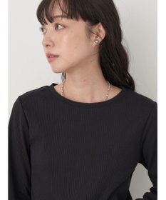 earth music&ecology チェーンリブクルーネックプルオーバー