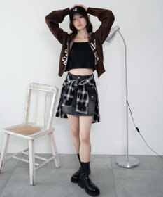 WEGO グラフィックジャガードニットZIPパーカー