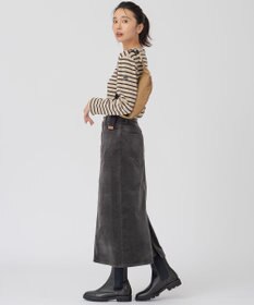 23区 【洗える】23区DENIM ベルベットストレッチ Aライン スカート