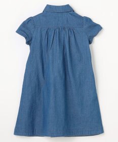 組曲 KIDS 【110-140㎝】 フラワーボタンデニムワンピース