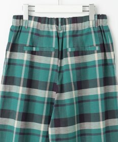 自由区 コットンリネンチェックワイドストレート パンツ