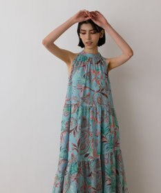 GRACE CONTINENTAL リゾートプリントティアードワンピース