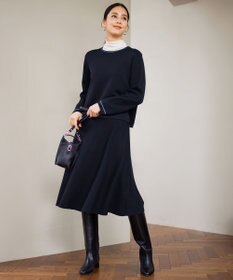 自由区 【WEB限定・マルチウェイ・洗える】ヘリンボーン柄リバーシブルニット セットアップ