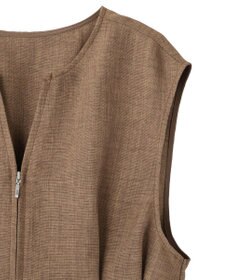AMERICAN HOLIC 【イージーケア】リネンライクペプラムベスト