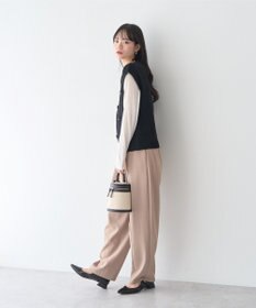 earth music&ecology フラワーモチーフニットベスト