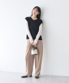 earth music&ecology フラワーモチーフニットベスト