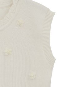 earth music&ecology フラワーモチーフニットベスト