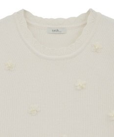 earth music&ecology フラワーモチーフニットベスト