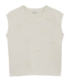 earth music&ecology フラワーモチーフニットベスト