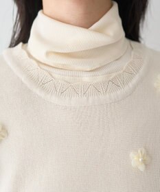 earth music&ecology フラワーモチーフニットベスト