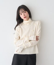 earth music&ecology フラワーモチーフニットベスト