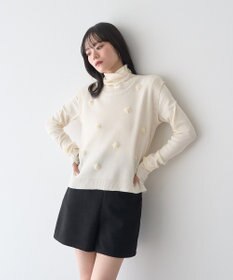 earth music&ecology フラワーモチーフニットベスト