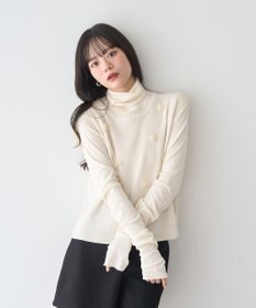 earth music&ecology フラワーモチーフニットベスト