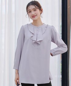 Tiaclasse L 【スマート裏起毛・洗える】フリルチュニック
