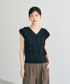 YECCA VECCA 2wayチュールフリルニット