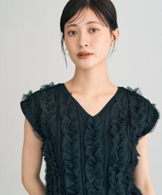 YECCA VECCA 2wayチュールフリルニット