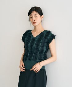 YECCA VECCA 2wayチュールフリルニット