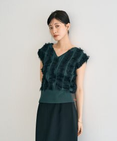 YECCA VECCA 2wayチュールフリルニット