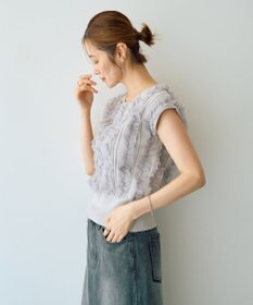 YECCA VECCA 2wayチュールフリルニット