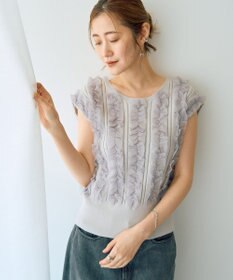 YECCA VECCA 2wayチュールフリルニット