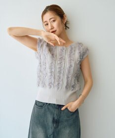 YECCA VECCA 2wayチュールフリルニット