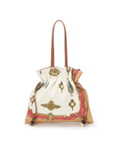 TOPKAPI 【新色追加】【TREASURE TOPKAPI】マイルドサテン スカーフ柄 巾着 トート バッグ