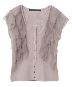 YECCA VECCA チュールラッフルノースリーブカーディガン