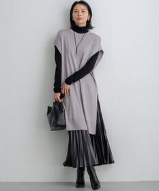 23区 【洗える】レザーライクプリーツ スカート