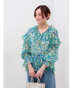 Te chichi フラワープリントフリルブラウス