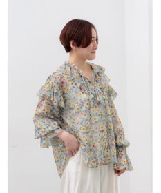 Te chichi フラワープリントフリルブラウス