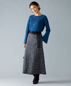 自由区 S 【セットアップ対応・洗える】レーヨンストレッチフレアスリーブ ニット