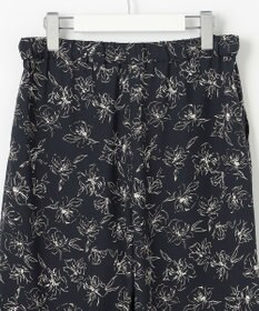 J.PRESS LADIES L 【洗える】ラインフラワープリント ワイドパンツ