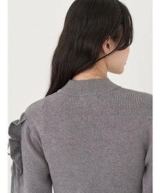 earth music&ecology 袖シアーフリルニットワンピース