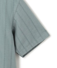 J.PRESS MEN 【HYBRID LINEN】ドビーストライプ バンドカラーラガーシャツ